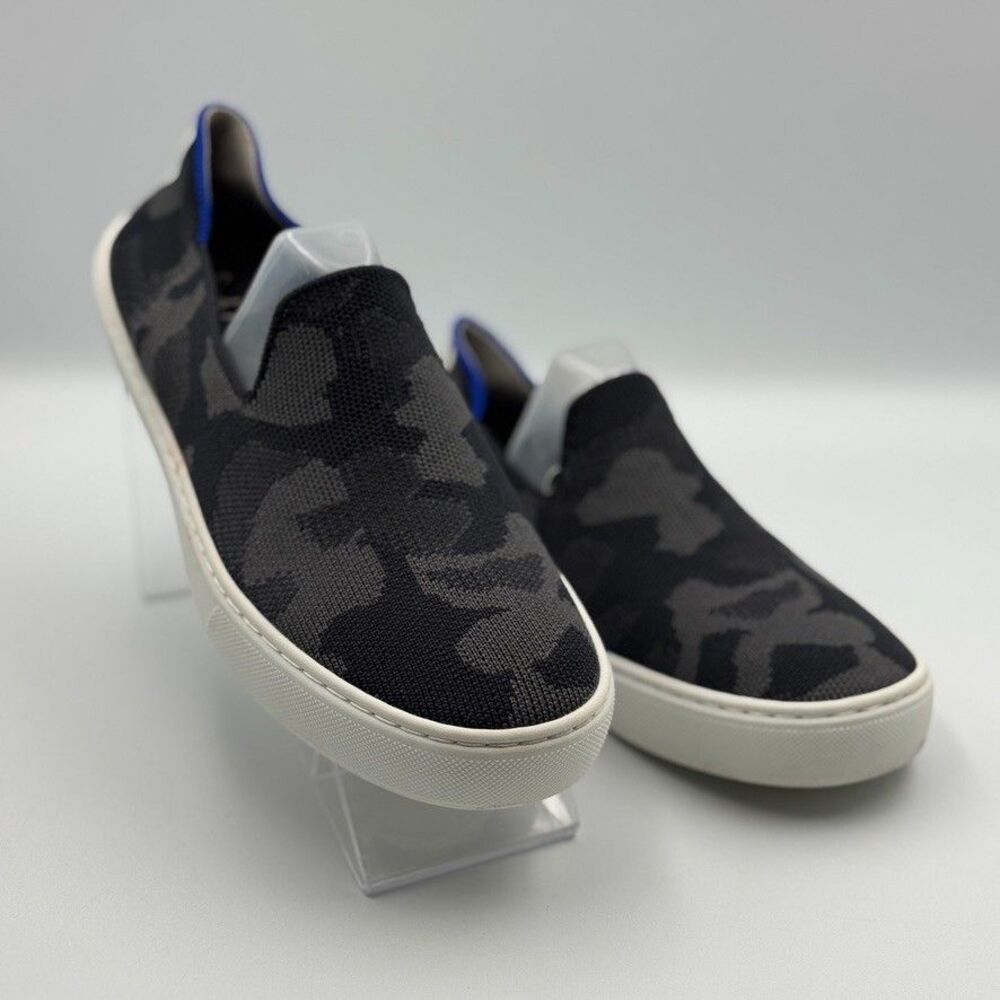 Rothy's The Loafer Black Camo Knit Slip On Womens 7 Recycled Sustainable Loafers